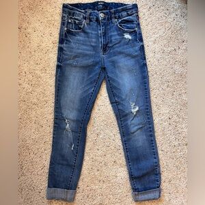 Distressed Areo high rise skinny Blue Jeans